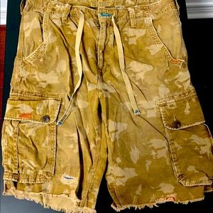 True Religion Brown Camouflage Shorts